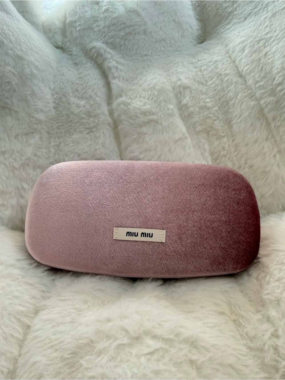 Miu Miu Dusty Pink Velvet Eyewear Case